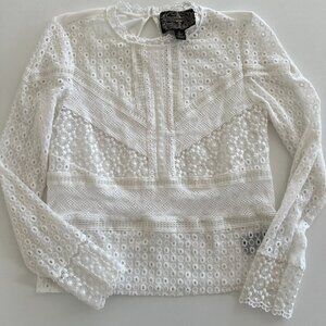 NWOT James Coviello Burnham Lace Top / white / x-small